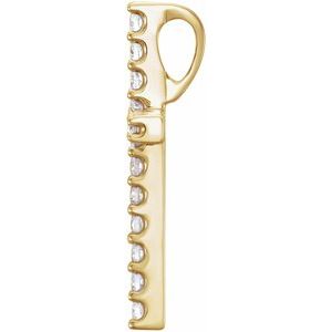 14K Yellow 1/4 CTW Natural Diamond Petite Cross Pendant-Natural Diamond-1.7Mm :: 1/4 Ctw
