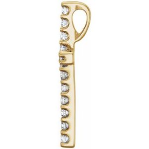 14K Yellow 1/6 CTW Lab-Grown Diamond Petite Cross Pendant-Lab-Grown Diamond-1.3Mm :: 1/6 Ctw