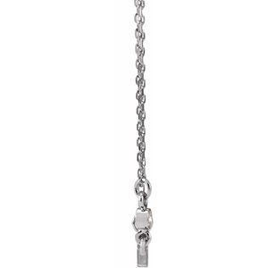Sterling Silver .03 CTW Natural Diamond Sideways Cross 16-18" Necklace-Natural Diamond-2Mm :: 0.03 Ct
