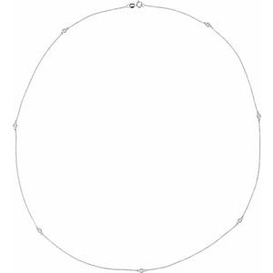 14K White 1/4 CTW Natural Diamond 7-Station 24" Necklace-2Mm :: 1/4 Ctw-I1, H+