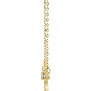 14K Yellow 1/10 CTW Lab-Grown Diamond Sideways Cross 16-18" Necklace-Lab-Grown Diamond-3Mm :: 1/10 Ct