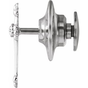 14K White .005 CT Natural Diamond Cross Lapel Pin-Round-1Mm :: 0.005 Ctw