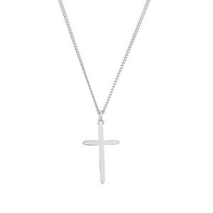 Sterling Silver 25.7x14 mm Cross 18" Necklace-Polished-Cross Necklace