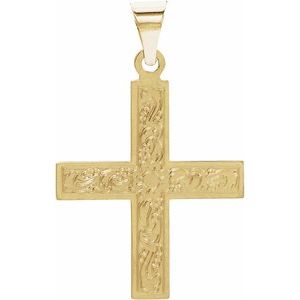 14K Yellow 15.5x14 mm Greek Cross Pendant-Polished