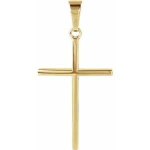 14K Yellow 22.75x15 mm Cross Pendant-Polished