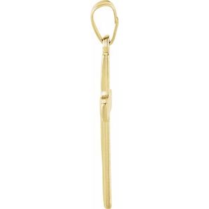 14K Yellow 21x14 mm Cross Pendant-Polished