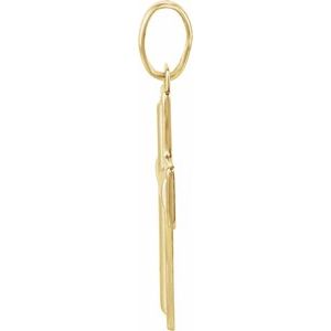 14K Yellow 1/10 CTW Natural Diamond Cross Pendant-Natural Diamond-1.5Mm :: 1/10 Ctw