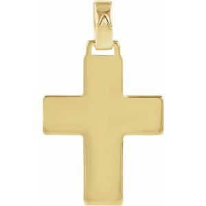 14K Yellow 22.5x18 mm Cross Pendant-Polished