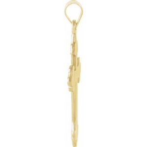 14K Yellow 24x17.5 mm Cross Pendant-Polished