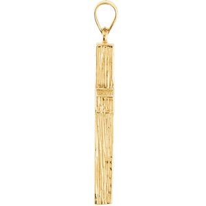 14K Yellow 30x20 mm Cross Pendant-Polished