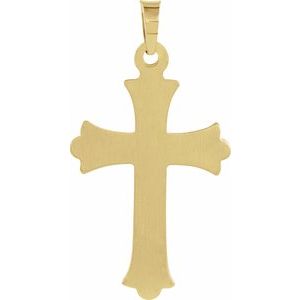 14K Yellow .05 CTW Natural Diamond Hollow Cross Pendant-Natural Diamond-1.3Mm :: 0.05 Ctw