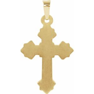 14K Yellow 20x16 mm Cross Pendant-Polished
