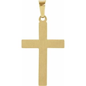 14K Yellow/White 20.5x14 mm Hollow Cross Pendant-Polished