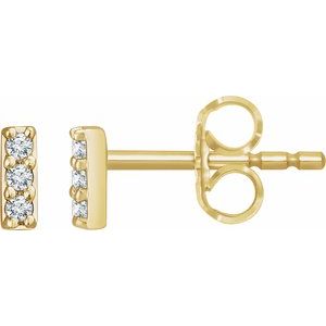 14K Yellow .05 CTW Lab-Grown Diamond Bar Earrings-1.2 Mm-14K Yellow