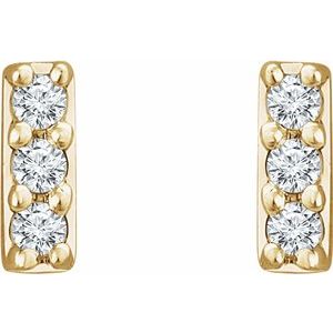 14K Yellow .05 CTW Lab-Grown Diamond Bar Earrings-1.2 Mm-14K Yellow