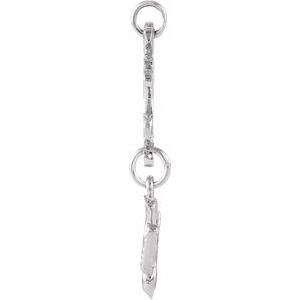 Sterling Silver 24.5x12 mm Huguenot Cross Pendant-Polished