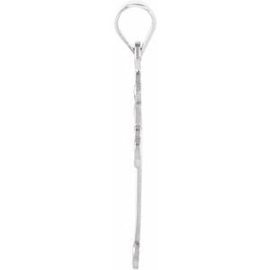 14K White 18.5x12.5 mm Cross Pendant-Polished