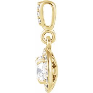14K Yellow 3/8 CTW Lab-Grown Diamond Halo-Style Pendant-Lab-Grown Diamond-4.5Mm :: 3/8 Ctw