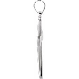 14K White .005 CT Natural Diamond Cross Pendant-Natural Diamond-1Mm :: 0.005 Ct