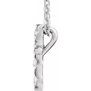 14K White .08 CTW Natural Diamond Cross 16-18" Necklace-Natural Diamond-1.5Mm :: 0.08 Ctw