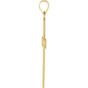 14K Yellow 22x14 mm Geometric Cross Pendant-Polished