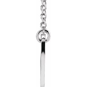 Sterling Silver .02 CTW Natural Diamond Heart & Cross 16-18" Necklace-Natural Diamond-.9Mm :: 0.02 Ctw