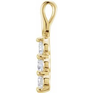 14K Yellow 1/2 CTW Lab-Grown Diamond Three-Stone Pendant-Lab-Grown Diamond-3.4Mm :: 1/2 Ctw