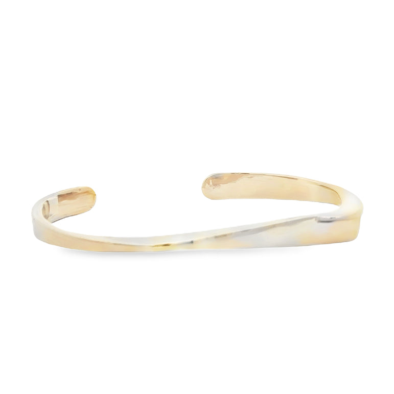 14kt Ornate Geometric Yellow Gold Bangle