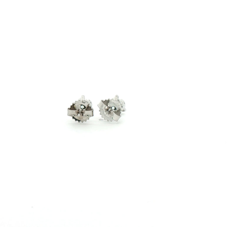 White Gold Stud Earrings with Brilliant Cut Diamonds