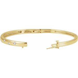 14K Yellow 1/2 CTW Lab-Grown Diamond Bangle 6 3/4" Bracelet-Lab-Grown Diamond-3.9 Mm