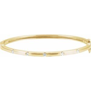 14K Yellow 1/4 CTW Lab-Grown Diamond Bangle 6" Bracelet-Lab-Grown Diamond-3.3 Mm