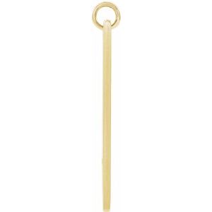 14K Yellow Engravable Pierced Cross Bar Pendant-Polished