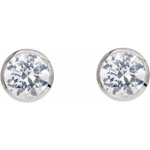 14K White 2 CTW Lab-Grown Diamond Cocktail-Style Earrings-Pair-6.5Mm :: 2 Ctw