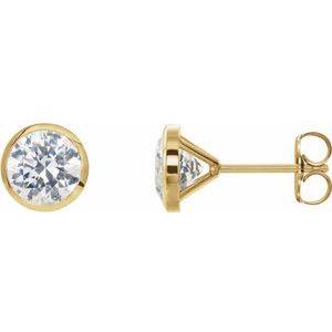 14K Yellow 2 CTW Lab-Grown Diamond Cocktail-Style Earrings-Pair-6.5Mm :: 2 Ctw