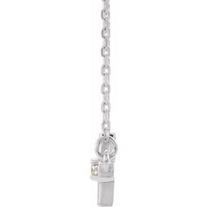 14K White .03 CTW Natural Diamond Sideways Cross 16-18" Necklace-Natural Diamond-2Mm :: 0.03 Ct