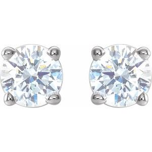 14K White 1/3 CTW Natural Diamond Earrings-Pair-3.4Mm :: 1/3 Ctw