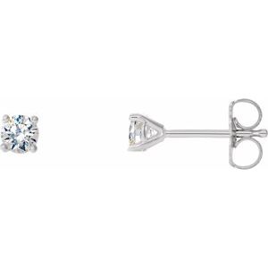 14K White 1/3 CTW Natural Diamond Cocktail-Style Earrings-Pair-3.4Mm :: 1/3 Ctw