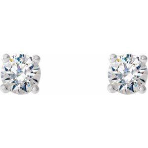 14K White 1/3 CTW Natural Diamond Cocktail-Style Earrings-Pair-3.4Mm :: 1/3 Ctw