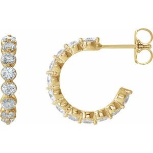 14K Yellow 1 3/8 CTW Natural Diamond 16.5 mm Hoop Earrings-Round-16.5 Mm