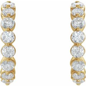 14K Yellow 1 3/8 CTW Natural Diamond 16.5 mm Hoop Earrings-Round-16.5 Mm