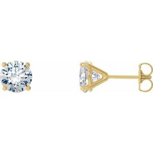 14K Yellow 1/2 CTW Natural Diamond Cocktail-Style Earrings-Pair-4Mm :: 1/2 Ctw