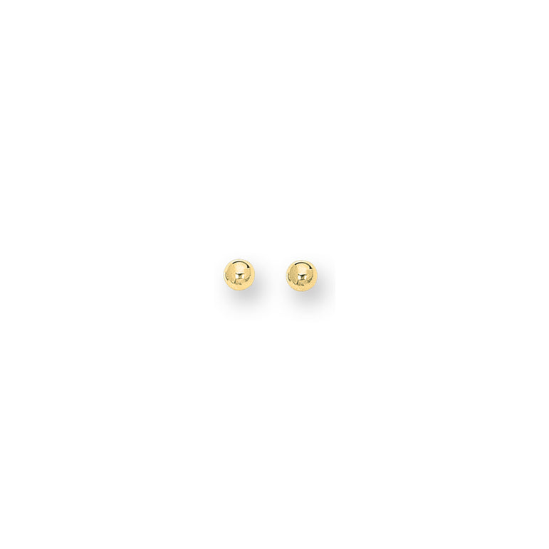 14K Gold Polished 5mm Post Earring-Yellow | Push Back