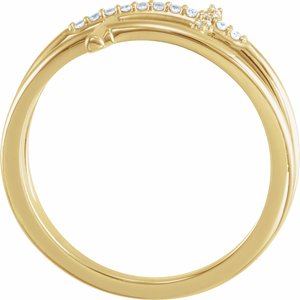 14K Yellow .06 CTW Natural Diamond Sideways Cross Ring-Round-1 Mm