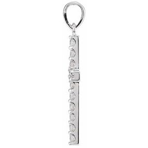 14K White 1 3/8 CTW Natural Diamond Cross Pendant-Natural Diamond-3Mm :: 1 3/8 Ctw