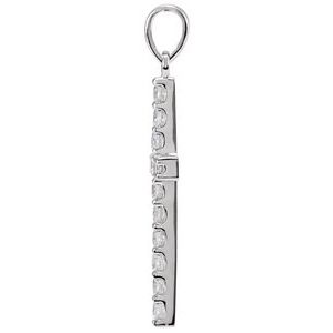 14K White 3/4 CTW Natural Diamond Cross Pendant-Natural Diamond-2.4Mm :: 3/4 Ctw