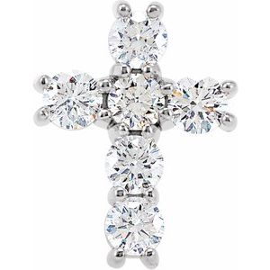 14K White 3/4 CTW Natural Diamond Cross Pendant-Natural Diamond-3.2Mm :: 3/4 Ctw