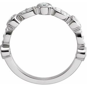 14K White 1/2 CTW Natural Diamond Anniversary Band-Round