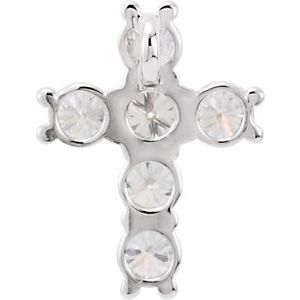 14K White 3/4 CTW Natural Diamond Cross Pendant-Natural Diamond-3.2Mm :: 3/4 Ctw