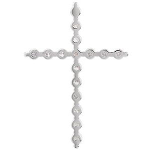 14K White 5/8 CTW Natural Diamond Cross Pendant-Natural Diamond-2.2Mm :: 5/8 Ctw