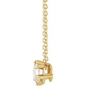 14K Yellow 3/8 CT Lab-Grown Diamond Solitaire 16-18" Necklace-Lab-Grown Diamond-4.5Mm :: 3/8 Ct